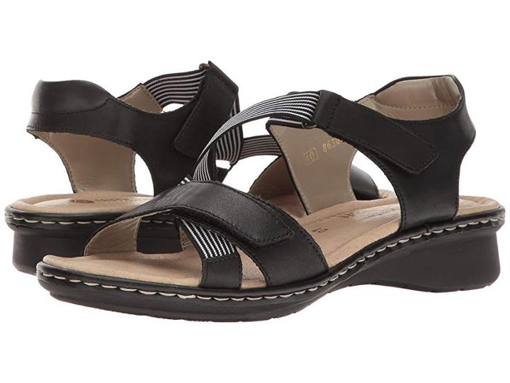 Rieker D2757 Reanne 57 (schwarz/schwarz Weiss) Women's  Shoes