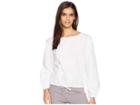 Bebe Long Sleeve Tie Waist Top With Bebe Logo Hardware (white) Women's Clothing