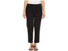 Nydj Petite Petite Hidden Drawstring Linen Pant (black) Women's Casual Pants