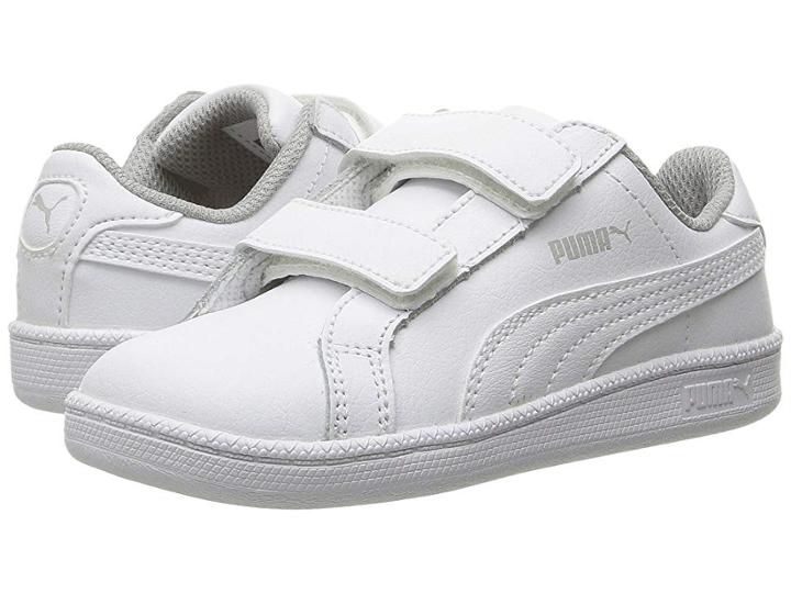 Puma Kids Smash Fun L V (toddler/little Kid/big Kid) (white/white) Boys Shoes