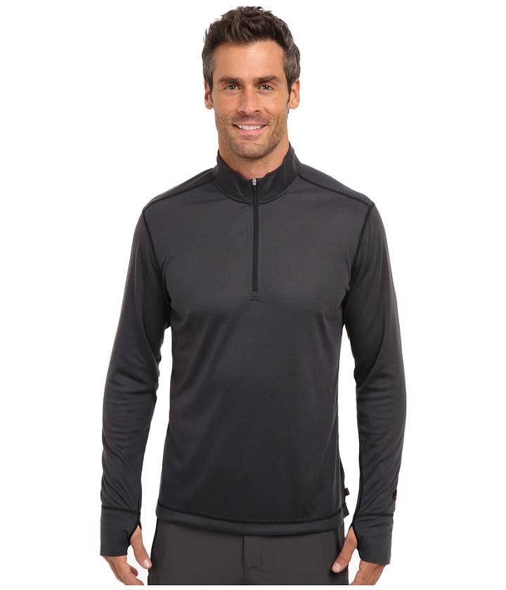 Hot Chillys Geo Pro Zip-t (black Heather) Men's Sweatshirt