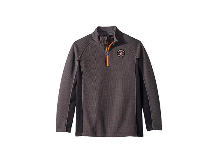 Spyder Kids Bandit 1/2 Zip Stryke Jacket (big Kids) (polar/black/exuberance) Boy's Coat