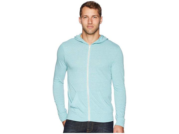 Alternative L/s Zip Hoodie (eco Sea Breeze) Men's Sweatshirt