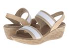 Munro American Reed (white/natural Fabric) Women's Wedge Shoes