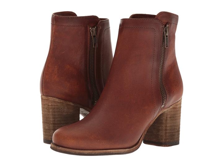 Frye Addie Double Zip (cognac Soft Italian Nubuck) Women's Boots