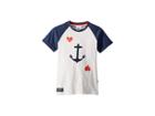 Toobydoo Ship Ahoy! Anchor Tee (toddler/little Kids/big Kids) (white/navy) Girl's T Shirt