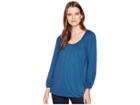 Michael Michael Kors Mini Diamond Peasant Top (radiant Blue) Women's Clothing