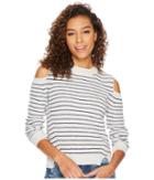 Lucky Brand Cold Shoulder Sweatshirt (natural Multi) Women's Sweatshirt