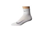 Nike Elite Run Lightweight 2.0 Quarter (white/wolf Grey) Quarter Length Socks Shoes