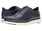 Cole Haan Zerogrand Wingtip Oxford Ii (marine Blue/ivory) Men's Shoes
