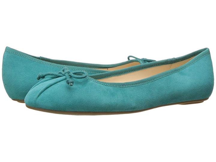 Nine West Batoka Ballerina Flat (dark Turquoise Suede) Women's Shoes