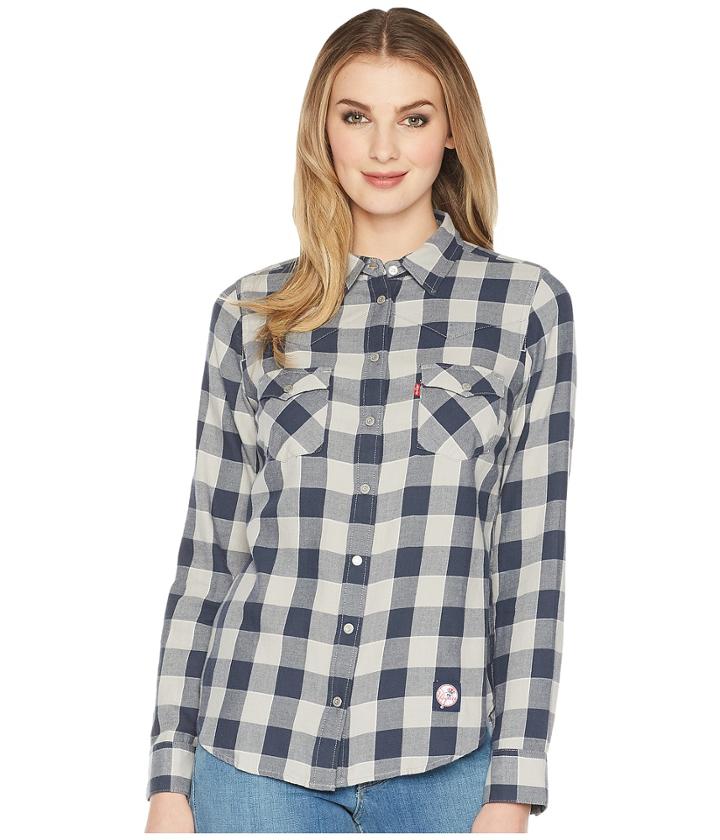 Levi's(r) Womens Ny Yankees Buffalo Western Shirt (blue) Women's Clothing