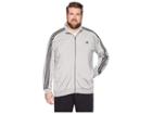 Adidas Big Tall Essentials 3-stripes Tricot Track Jacket (medium Grey Heather Solid Grey/black) Men's Workout