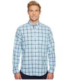 Nautica Long Sleeve Tattersall Woven Shirt (bali Bliss) Men's Clothing