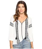 Lucky Brand Embroidered Top (lucky White) Women's Blouse