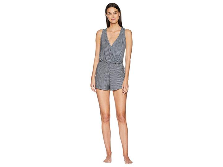 Else Amalfi Short Romper (heather Grey/navy) Women's Jumpsuit & Rompers One Piece