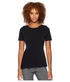 Eci Short Sleeve Peplum Top (black) Women's Clothing