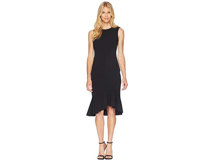 Calvin Klein Mermaid Hem Dress Cd8c11nj (black) Women's Dress