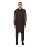 Versace Collection Mesh Sleeve Trench Coat (black) Men's Coat
