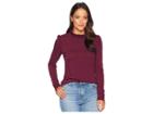 Vince Camuto Long Sleeve Turtleneck Knit Jersey Top (cabernet) Women's Clothing