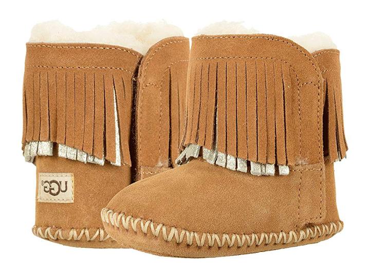 Ugg Kids Branyon Fringe (infant/toddler) (chestnut/metallic) Girls Shoes