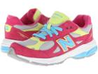 New Balance Kids 990v3 (big Kid) (silver/pink) Girls Shoes