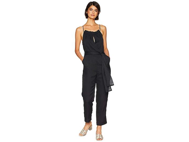 J.o.a. Halter Jumpsuit (black Stripe) Women's Jumpsuit & Rompers One Piece