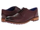 Ted Baker Cassiuss 3 (dark Red Leather) Men's Lace Up Wing Tip Shoes