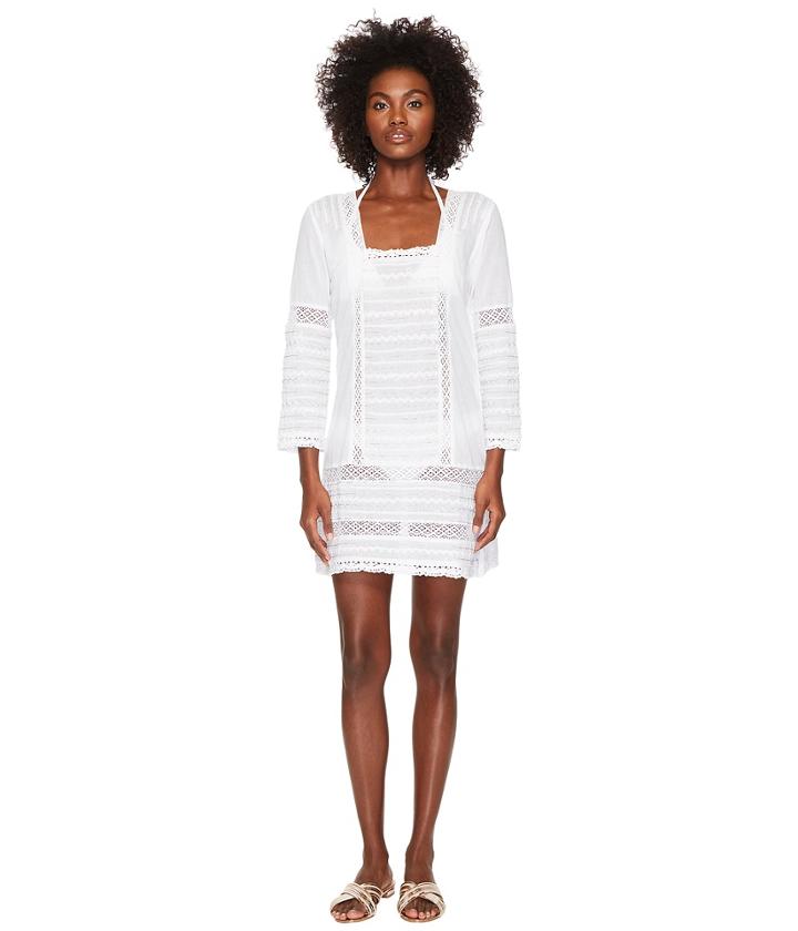 Letarte Embroidered Dress Cover-up (white) Women's Swimwear