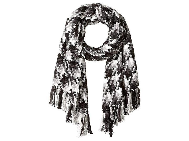 Calvin Klein Long Fringe Blanket Scarf (black) Scarves