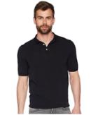 Eleventy Fresco Cotton Polo (navy) Men's Short Sleeve Pullover