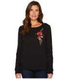 Sanctuary Rosalind Embroidered Sweater (black) Women's Long Sleeve Pullover