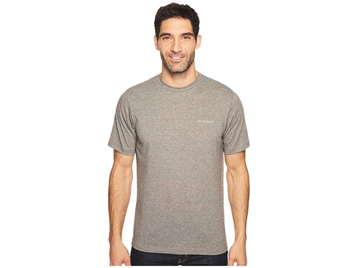 Columbia Thistletown Parktm Crew (charcoal Heather) Men's Short Sleeve Pullover