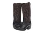 Frye Shane Embroidered Tall (charcoal Smooth Veg Calf) Cowboy Boots