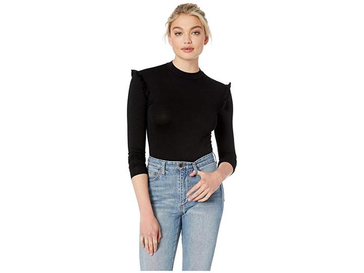 Only Hearts So Fine Samba Long Sleeve Bodysuit (black) Women's Jumpsuit & Rompers One Piece
