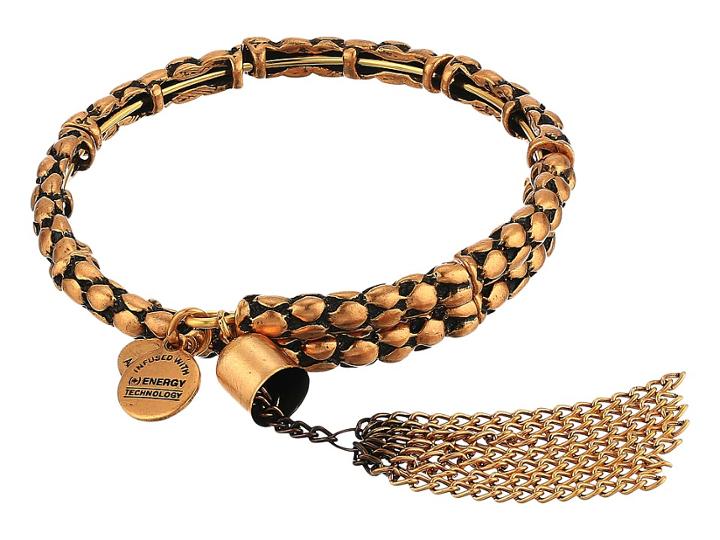Alex And Ani Tassel Wrap (rafaelian Gold) Bracelet