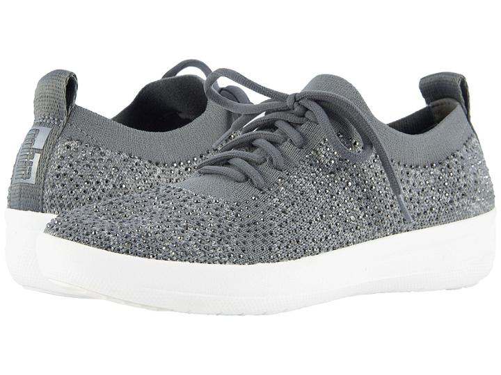 Fitflop F-sporty Uberknit Sneakers (charcoal/dusty Grey) Women's Lace Up Casual Shoes