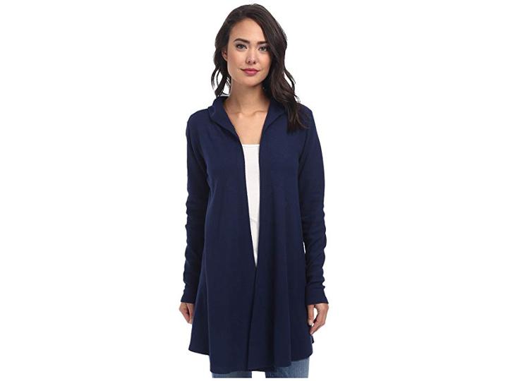 Allen Allen Hooded Open Cardigan (lapis) Women's Sweater