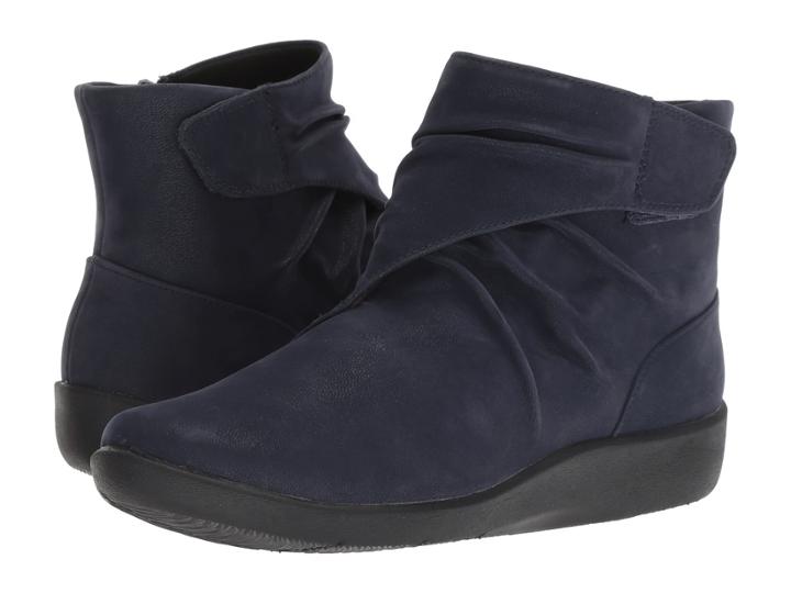 Clarks Sillian Tana (navy Synthetic Nubuck) Women's Shoes