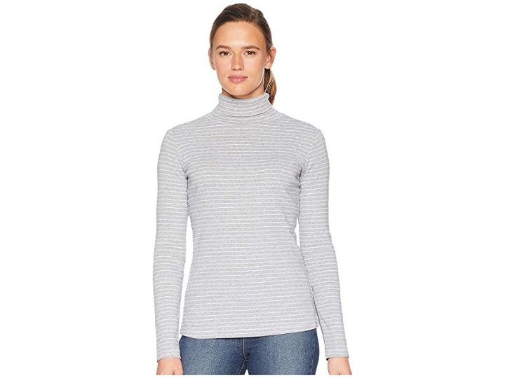 Royal Robbins Kickback Turtleneck (light Pewter Stripe) Women's Long Sleeve Pullover