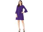 Gabby Skye Bell Sleeve Ruffle Dress (purple) Women's Dress