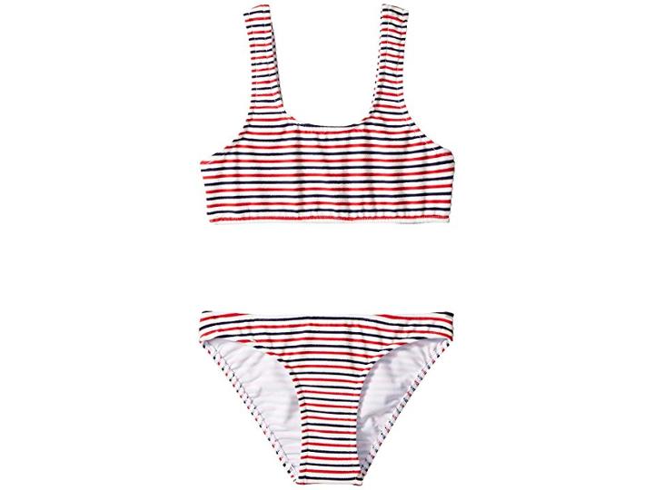 Seafolly Kids Marrakesh Sunset 80s Stripe Tankini (big Kids) (indigo Stripe) Girl's Swimwear Sets