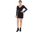 Bebe V-neck Fit Midi Lacing Sleeve (black) Women's Dress