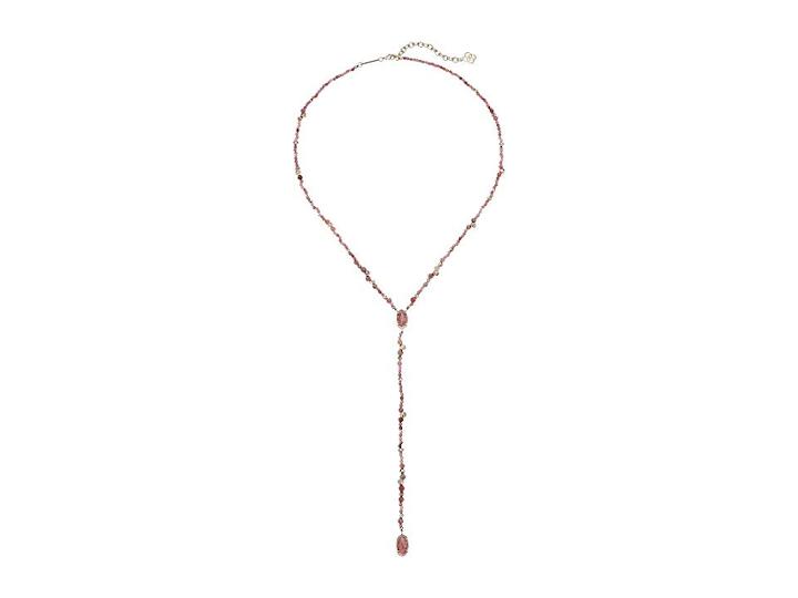 Kendra Scott Bethany Necklace (gold/pink Unbanded Rhodonite) Necklace