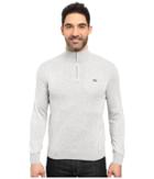 Lacoste Classic 1/4 Zip Jersey Sweater (silver Grey Chine/navy Blue) Men's Sweater