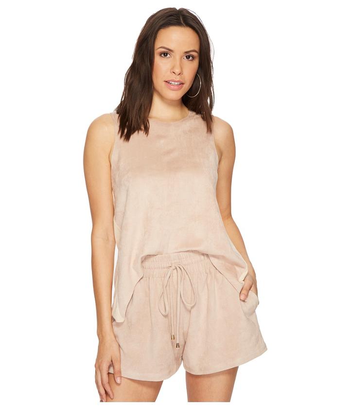 Bishop + Young Paulina Suede Tank Top (pink) Women's Sleeveless
