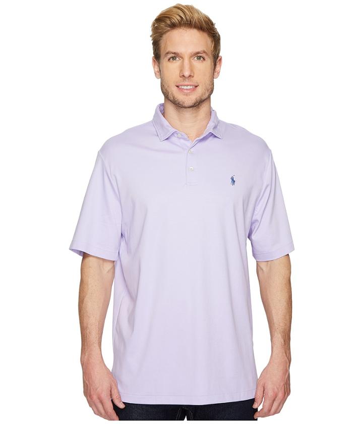 Polo Ralph Lauren Pima Polo Short Sleeve Knit (powder Purple) Men's Clothing