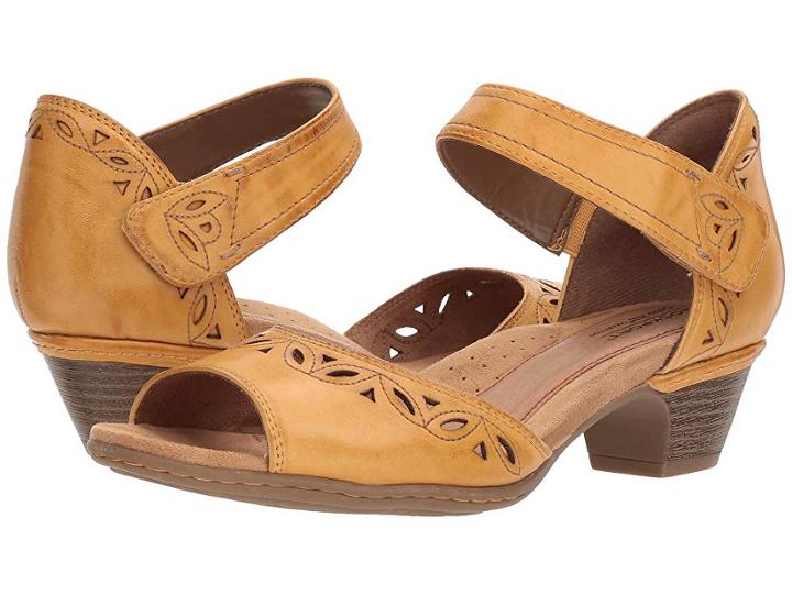 Rockport Cobb Hill Collection Cobb Hill Abbott Two-piece Ankle Strap (yellow Leather) Women's  Shoes