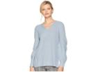 Calvin Klein V-neck With Poetic Stitch Sleeve Sweater (dusty Blue) Women's Sweater