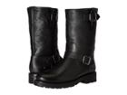 Frye Natalie Mid Engineer Lug (black Waterproof Waxed Pebbled Leather/shearling) Women's Pull-on Boots